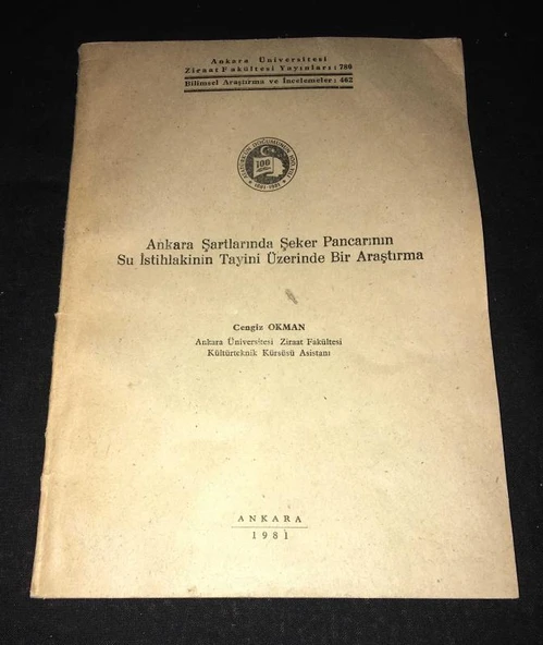 ANKARA ŞARTLARINDA ŞEKER PANCARININ SU İSTİHLAKİNİN TAYİNİ ÜZERİNE BİR ARAŞTIRMA (Sahafiye Kitap) ürün görseli 1