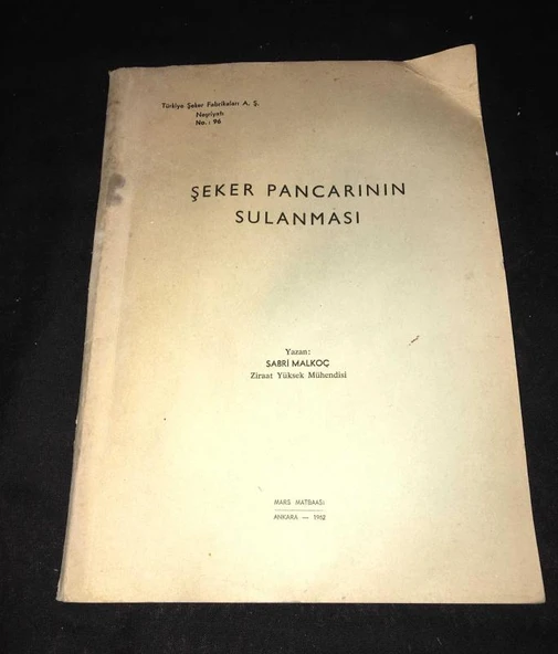 ŞEKER PANCARININ SULANMASI (Sahafiye Kitap) ürün görseli 1