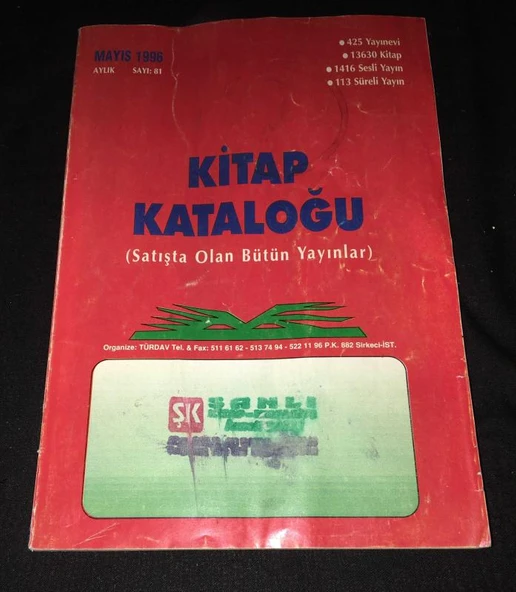 KİTAP KATALOĞU Satışta Olan Bütün Yayınlar Mayıs 1996 Sayı 81 (Sahafiye Kitap) ürün görseli 1