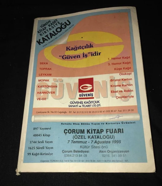 TÜRKİYE KİTAP KASET KIRTASİYE KATALOĞU Temmuz 1995 Sayı 71 (Sahafiye Kitap) ürün görseli 1