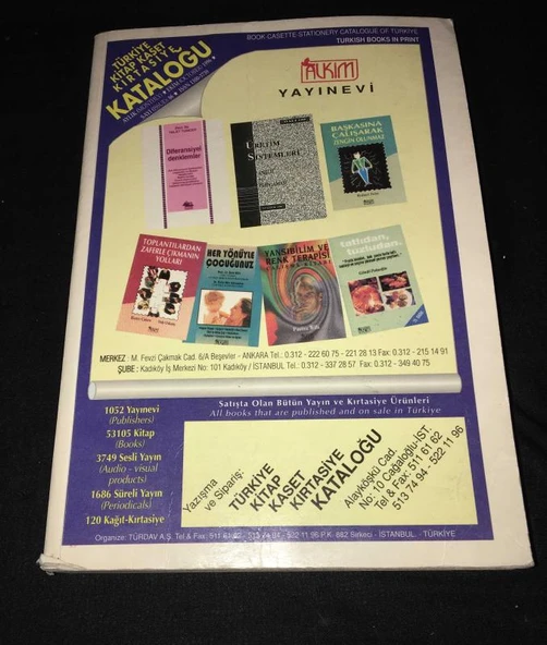 TÜRKİYE KİTAP KASET KIRTASİYE KATALOĞU Ekim 1996 Sayı 86 (Sahafiye Kitap) ürün görseli 1