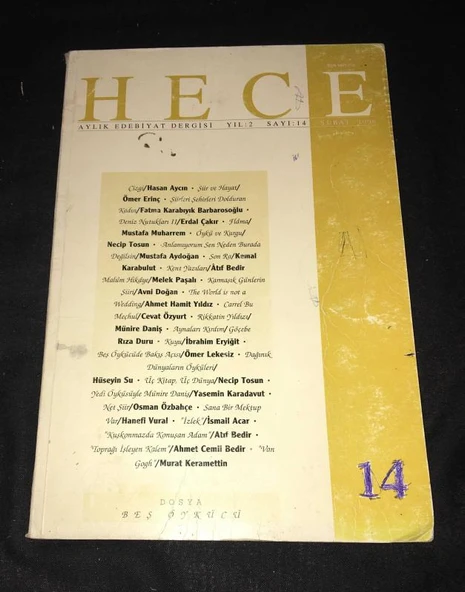 HECE Dergisi Şubat 1998 Sayı 14 Dosya BEŞ ÖYKÜCÜ (Sahafiye Kitap) ürün görseli 1