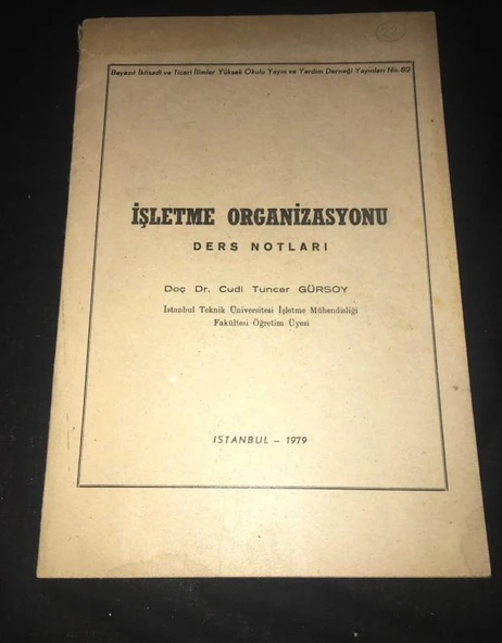 İŞLETME ORGANİZASYONU Ders Notları (Sahafiye Kitap) ürün görseli 1