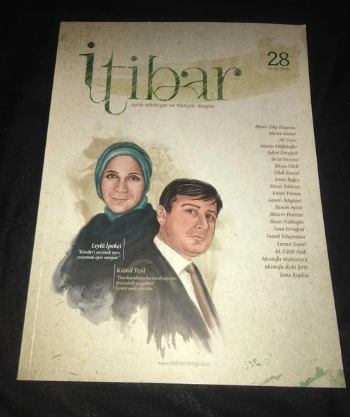 İTİBAR Dergisi Ocak 2014 Sayı 28 Söyleşi LEYLA İPEKÇİ - KAMİL YEŞİL (Sahafiye Kitap) ürün görseli 1
