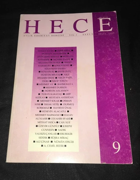 HECE Dergisi Eylül 1997 Sayı 9 (Sahafiye Kitap) ürün görseli 1