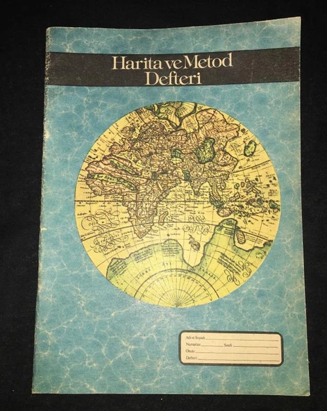 1970'li Yılların HARİTA ve METOD DEFTERİ [ Dünya Küresi Temalı ] (Sahafiye Kitap) ürün görseli 1