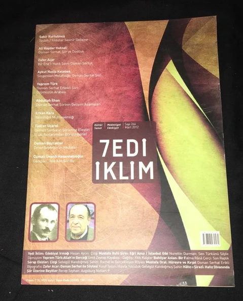 7EDİ İKLİM Mart 2012 Sayı 264 Yalnızlığın Muhteşemliği-ERKAN KARA (Sahafiye Kitap) ürün görseli 1