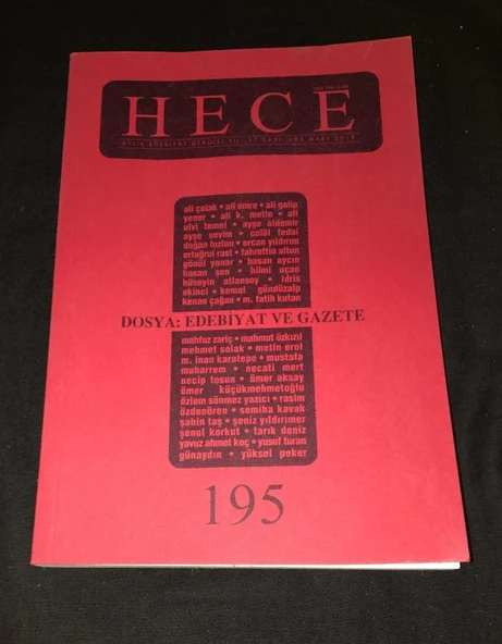 HECE Dergisi Mart 2013 Sayı 195 Dosya EDEBİYAT VE GAZETE (Sahafiye Kitap) ürün görseli 1
