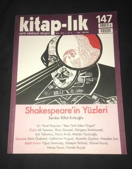 KİTAP-LIK Dergisi Mart 2011 Sayı 147 Shakespeare'in Yüzleri (Sahafiye Kitap) ürün görseli 1