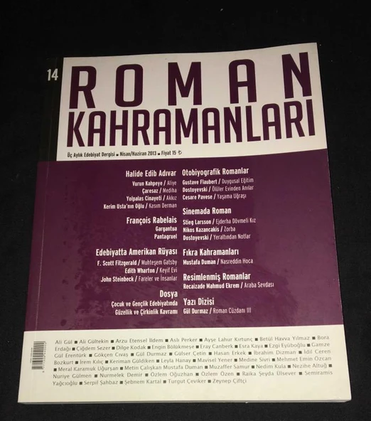 ROMAN KAHRAMANLARI Nisan Haziran 2013 Sayı 14 (Sahafiye Kitap) ürün görseli 1