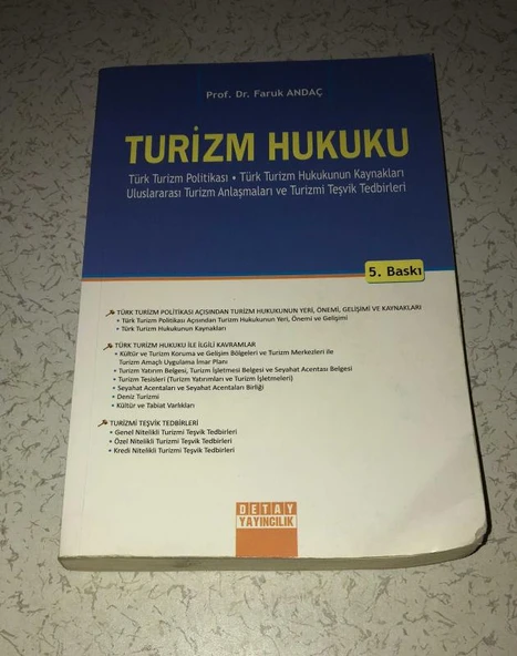 TURİZM HUKUKU 5.Baskı (Sahafiye Kitap) ürün görseli 1