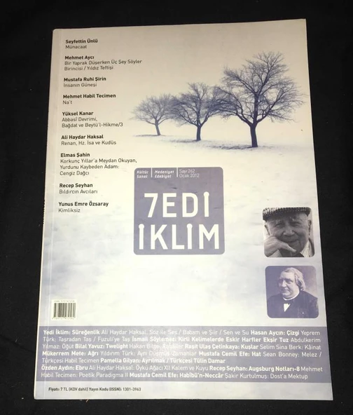 7EDİ İKLİM Ocak 2012 Sayı 262 Söz ile Ses-Babam ve Şiir,Sen ve Su - ALİ HAYDAR HAKSAL (Sahafiye Kitap) ürün görseli 1