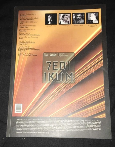 7EDİ İKLİM Ağustos 2010 Sayı 245 Çirkin Fransa,Aşık Fransız - HABİL TEÇİMEN (Sahafiye Kitap) ürün görseli 1