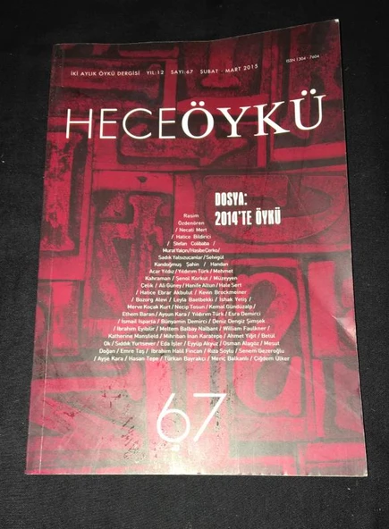 HECEÖYKÜ Dergisi Şubat Mart 2015 Sayı 67 Dosya 2014'TE ÖYKÜ (Sahafiye Kitap) ürün görseli 1