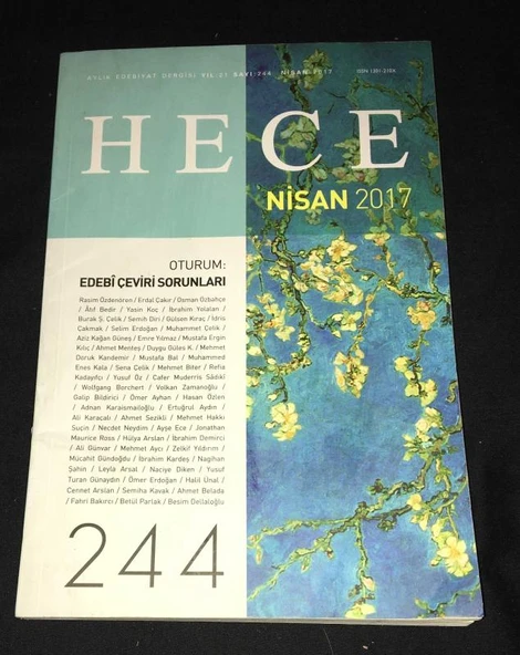 HECE Dergisi Nisan 2017 Sayı 244 Oturum EDEBİ ÇEVİRİ SORUNLARI (Sahafiye Kitap) ürün görseli 1