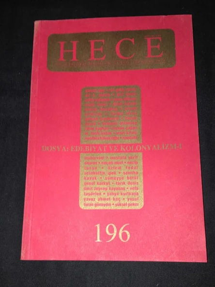 HECE Dergisi Nisan 2013 Sayı 196 Dosya EDEBİYAT VE KOLONYALİZM 1 (Sahafiye Kitap) ürün görseli 1