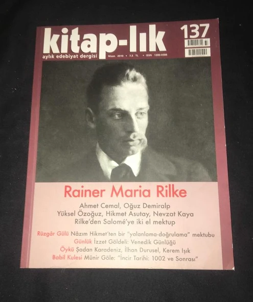 KİTAP-LIK Dergisi Nisan 2010 Sayı 137 Rainer Maria Rilke (Sahafiye Kitap) ürün görseli 1