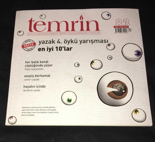 TEMRİN Dergisi Mayıs Haziran 2017 Sayı 83 yazak 4. öykü yarışması en iyi 10'lar (Sahafiye Kitap) ürün görseli 1