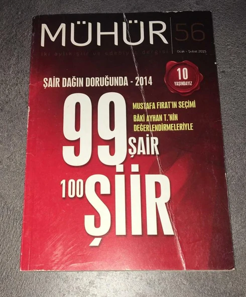 MÜHÜR Dergisi Ocak Şubat 2015 Sayı 56 ŞAİR DAĞIN DORUĞUNDA 99 ŞAİR 100 ŞİİR (Sahafiye Kitap) ürün görseli 1