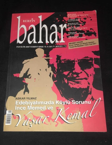 BERFİN BAHAR Dergisi Yıl 18 Mayıs 2012 Sayı 171 Edebiyatımızda Köylü Sorunu İnce Memed ve YAŞAR KEMAL - Askar Yılmaz (Sahafiye Kitap) ürün görseli 1