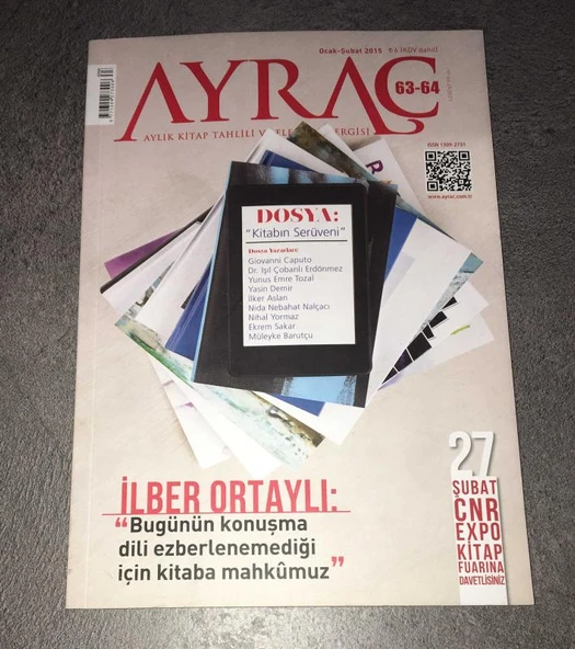 AYRAÇ Dergisi Ocak Şubat 2015 Sayı 63-64 Ayraç Dosya KİTABIN SERÜVENİ (Sahafiye Kitap) ürün görseli 1