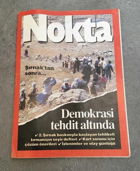 NOKTA Dergisi 6 Eylül 1992 Sayı 36 DEMOKRASİ TEHDİT ALTINDA [NE NEREDE EKİ İLE BİRLİKTE] (Sahafiye Kitap) ürün görseli 1