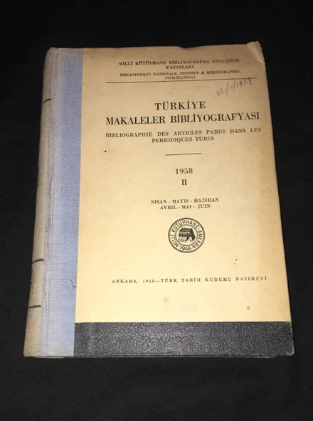TÜRKİYE MAKALELER BİBLİYOGRAFYASI 1958 Sayı 1,2,3,4+indeks [Tek Ciltte] (Sahafiye Kitap) ürün görseli 1