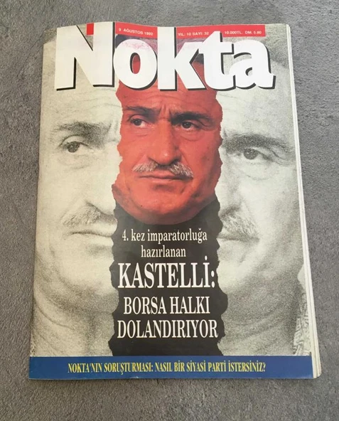 NOKTA Dergisi 9 Ağustos 1992 Sayı 32 BORSA HALKI DOLANDIRIYOR [NE NEREDE EKİ İLE BİRLİKTE] (Sahafiye Kitap) ürün görseli 1