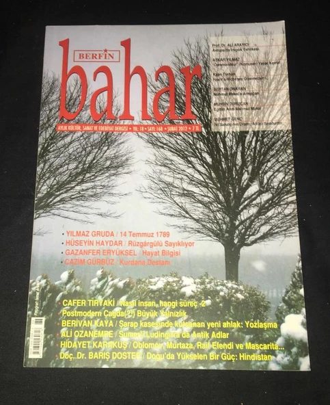 BERFİN BAHAR Dergisi Yıl 18 Şubat 2012 Sayı 168 Avrupa'da Irkçılık Tehlikesi ALİ ARAYICI (Sahafiye Kitap) ürün görseli 1