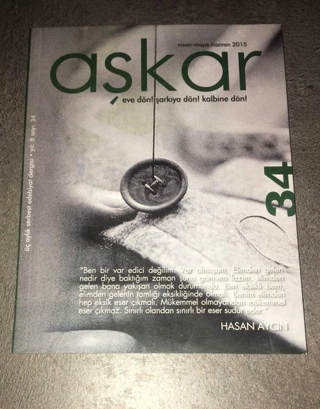 AŞKAR Nisan Mayıs Haziran 2015 Sayı 34 (Sahafiye Kitap) ürün görseli 1