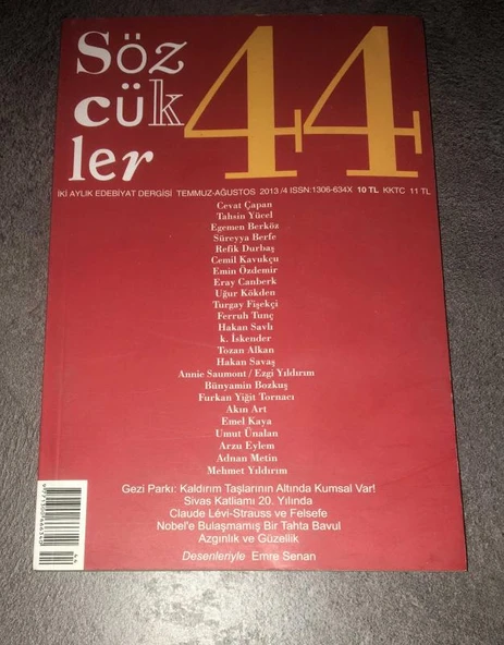SÖZCÜKLER Dergisi Temmuz Ağustos 2013 Sayı 44 SİVAS KATLİAMI 20.YILINDA-DESENLERİYLE EMRE SENAN (Sahafiye Kitap) ürün görseli 1