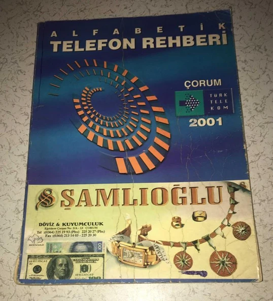 ÇORUM ALFABETİK TELEFON REHBERİ 2001 (Sahafiye Kitap) ürün görseli 1
