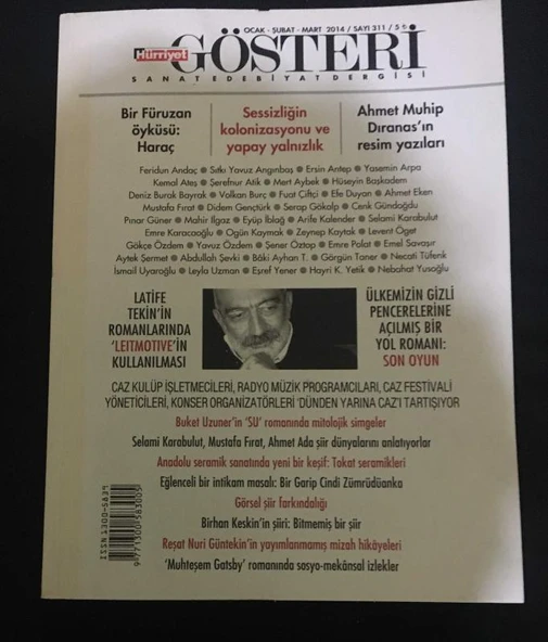 HÜRRİYET GÖSTERİ Ocak Şubat Mart 2014 Sayı 311 AHMET MUHİP DIRANAS'IN RESİM YAZILARI-BİR FÜRUZAN ÖYKÜSÜ Haraç (Sahafiye Kitap) ürün görseli 1