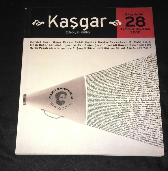 KAŞGAR Temmuz Ağustos 2002 Sayı 28 CAHİT ZARİFOĞLU ŞİİR ÖDÜLÜ (Sahafiye Kitap) ürün görseli 1