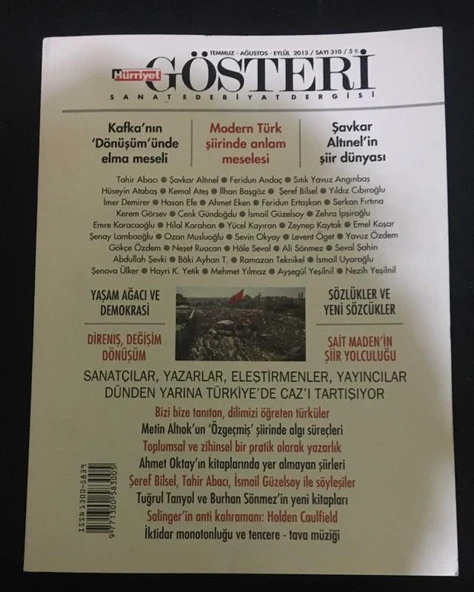 HÜRRİYET GÖSTERİ Temmuz Ağustos Eylül 2013 Sayı 310 SAİT MADEN'İN ŞİİR YOLCULUĞU-MODERN TÜRK ŞİİRİNDE ANLAM MESELESİ (Sahafiye Kitap) ürün görseli 1