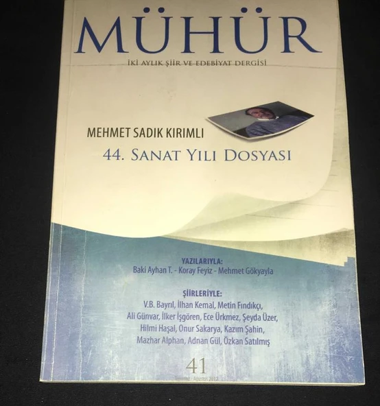 MÜHÜR Temmuz Ağustos 2012 Sayı 41 MEHMET SADIK KIRIMLI 44.Sanat Yılı Dosyası (Sahafiye Kitap) ürün görseli 1