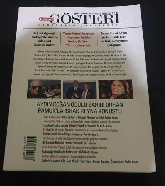 HÜRRİYET GÖSTERİ Mart Nisan Mayıs 2015 Sayı 315 SEZAİ KARAKOÇ'UN ŞİİRLERİ: Lirik Olan ile Lirik Olmayanın Çatışması (Sahafiye Kitap) ürün görseli 1