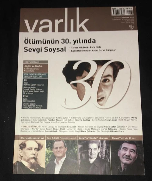 VARLIK Dergisi Temmuz 2016 Sayı 1306 ÖLÜMÜNÜN 30.YILINDA SEVGİ SOYSAL (Sahafiye Kitap) ürün görseli 1