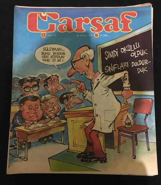 ÇARŞAF Haftalık Gülmece Dergisi Yıl 2 - 28 Eylül 1977 Sayı 40 (Sahafiye Kitap) ürün görseli 1