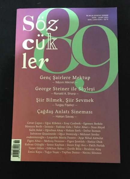 SÖZCÜKLER Ocak Şubat 2021 Sayı 89 GENÇ ŞAİRLERE MEKTUP -Nazım Hikmet (Sahafiye Kitap) ürün görseli 1