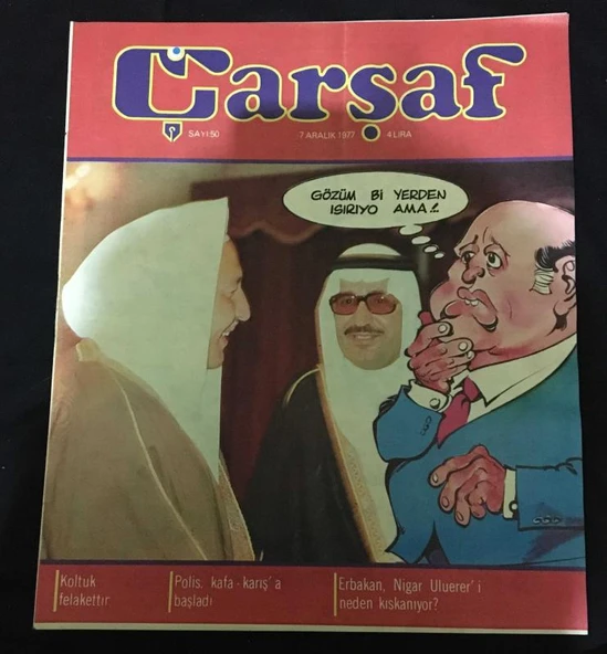 ÇARŞAF Haftalık Gülmece Dergisi Yıl 2 - 7 Aralık 1977 Sayı 50 (Sahafiye Kitap) ürün görseli 1