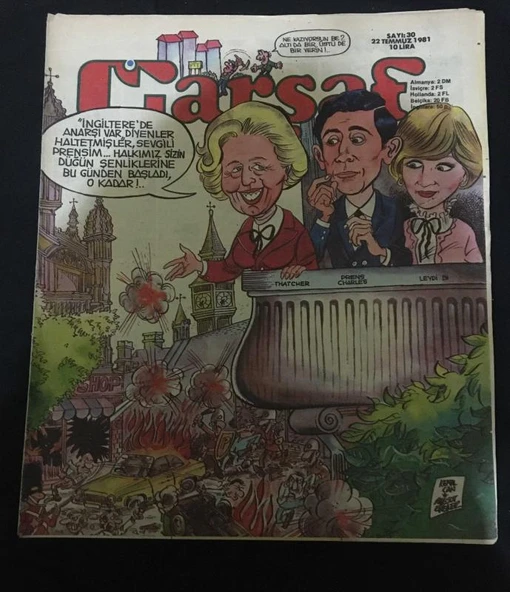 ÇARŞAF Haftalık Gülmece Dergisi Yıl 6 - 22 Temmuz 1981 Sayı 30 (Sahafiye Kitap) ürün görseli 1