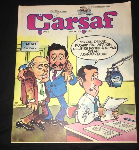 ÇARŞAF Haftalık Gülmece Dergisi Yıl 4 - 24 Ocak 1979 Sayı 5 (Sahafiye Kitap) ürün görseli 1