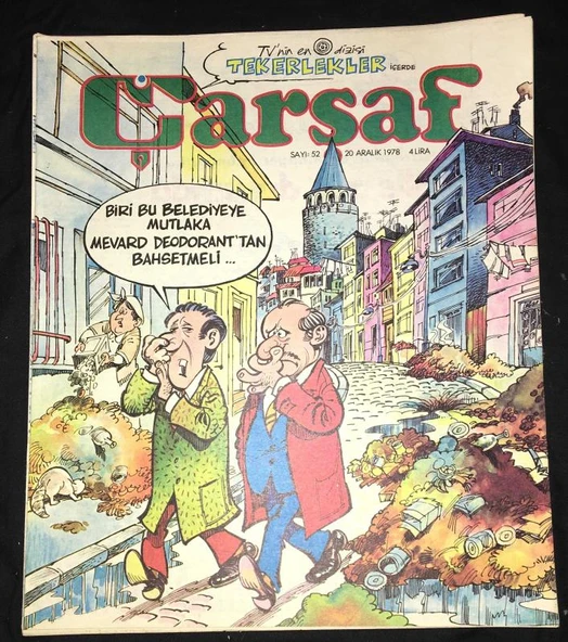 ÇARŞAF Haftalık Gülmece Dergisi 20 Aralık 1978 Sayı 52 (Sahafiye Kitap) ürün görseli 1