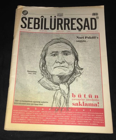 Yeniden SEBİLÜRREŞAD Kasım 2019 Yıl 4 Sayı 39 [1046] (Sahafiye Kitap) ürün görseli 1