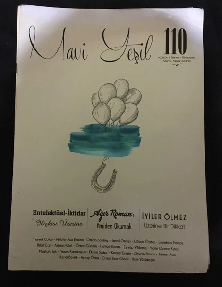 MAVİ YEŞİL Mart Nisan 2018 Sayı 110 ENTELEKTÜEL İKTİDAR İLİŞKİSİ ÜZERİNE (Sahafiye Kitap) ürün görseli 1