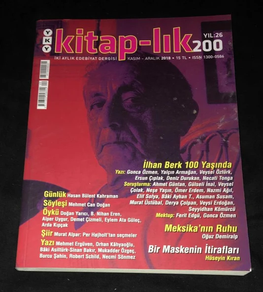 KİTAP-LIK Kasım Aralık 2018 Sayı 200 İLHAN BERK 100 YAŞINDA (Sahafiye Kitap) ürün görseli 1