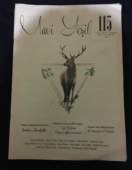 MAVİ YEŞİL Ocak Şubat 2019 Sayı 115 Yaşamın Ucunda Bir Kadın TEZER ÖZLÜ'DE FRANZ KAFKA İZLENİMLERİ (Sahafiye Kitap) ürün görseli 1