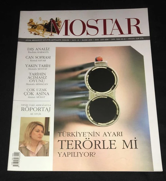 MOSTAR Kasım 2006 Sayı 21 TÜRKİYE'NİN AYARI TERÖRLE Mİ YAPILIYOR (Sahafiye Kitap) ürün görseli 1