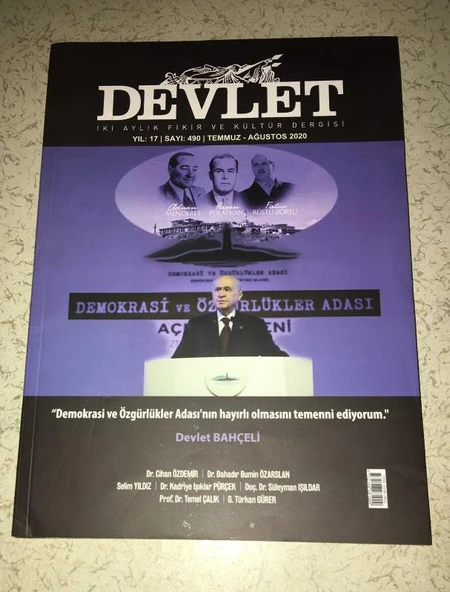 DEVLET Dergisi Temmuz Ağustos 2020 Sayı 490 (Sahafiye Kitap) ürün görseli 1